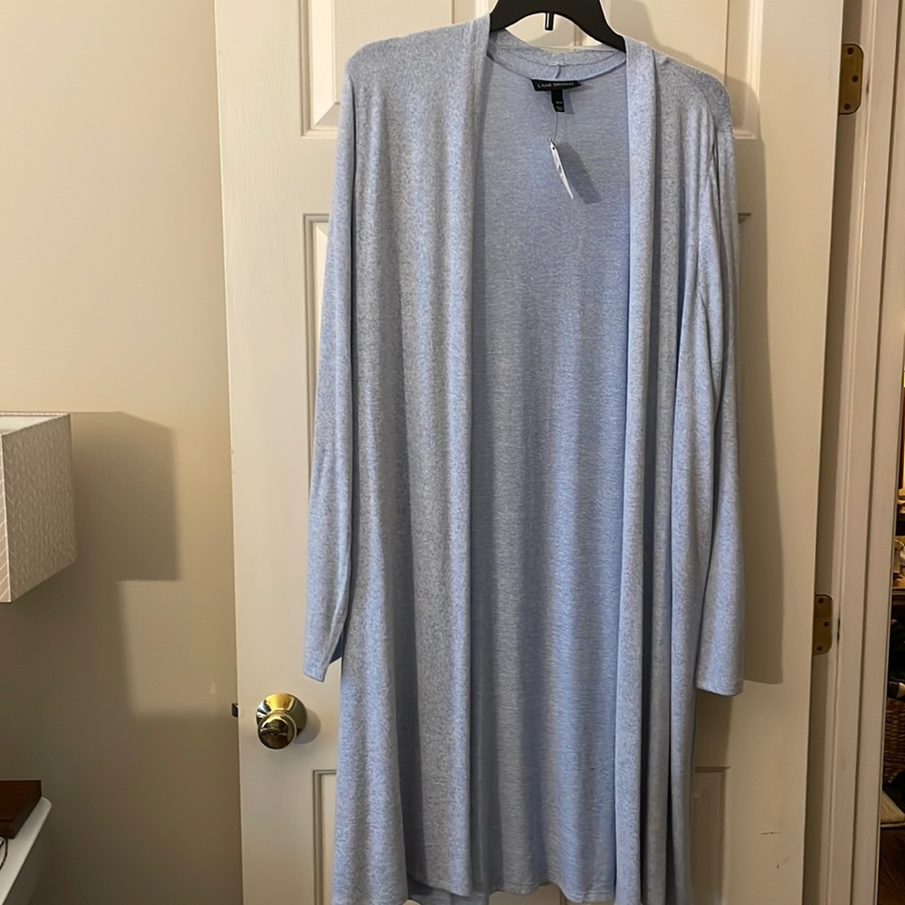 Lane Bryant long blue duster sweater